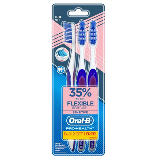 Oral-B Pro Health Sensitive White & Blue 3 Toothbrushes